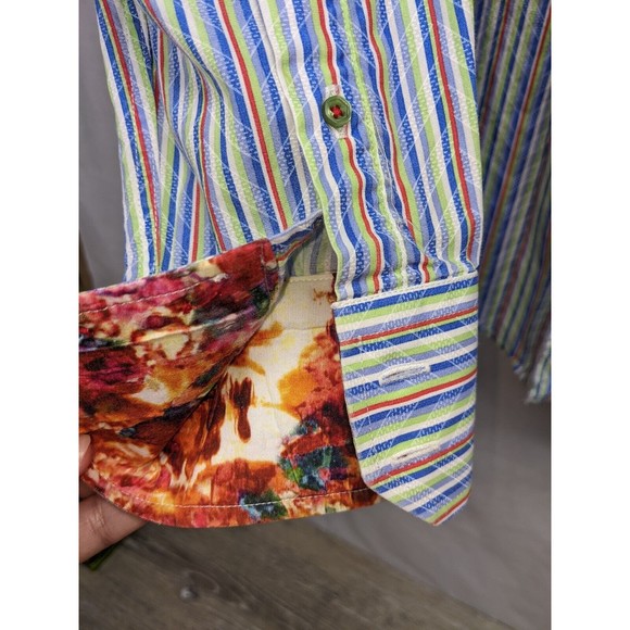 Visconti Black Long Sleeve Black Design Button Up Shirt Men's Size Large - Picture 3 of 9